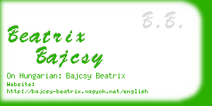 beatrix bajcsy business card